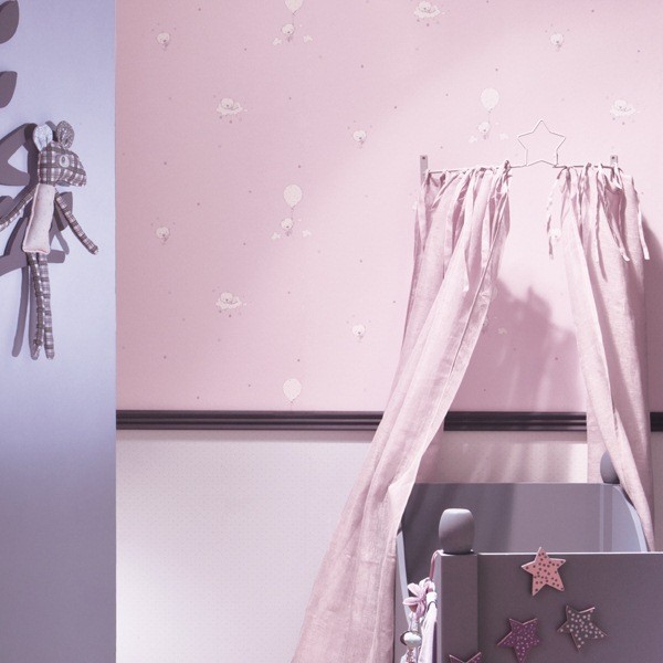 Paper pintat per nadons rosa amb ossets i llis