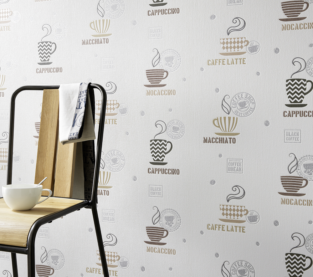 Paper pintat cuina disseny tasses de café