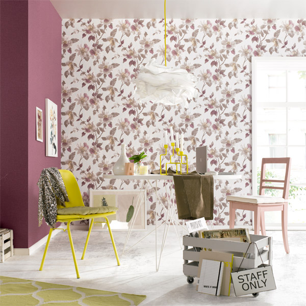 Paper pintat flors grans rosat-morat