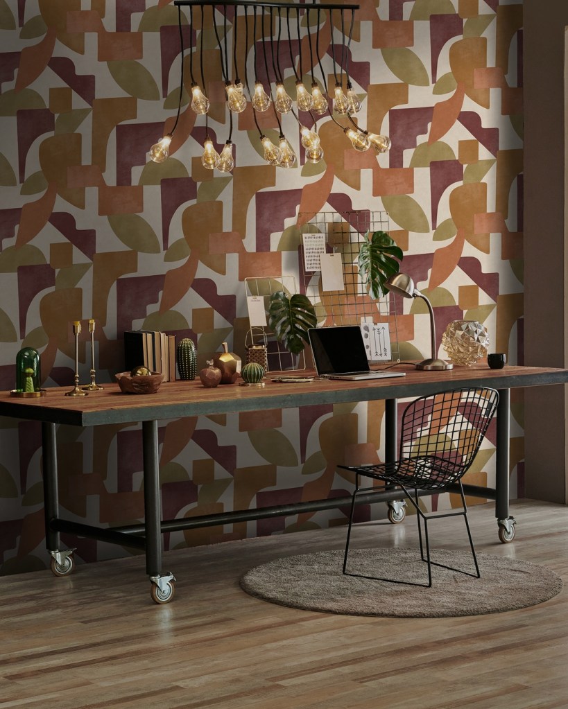 Paper pintat geomètric amb formes abstractes de la col·lecció Arboretum